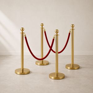 Afzetpaal goud met rood touw (per paar)