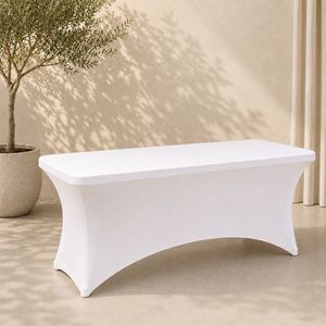 Klaptafel Buffet 183x70 cm (6 pers.) met witte stretchhoes