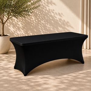 Klaptafel Buffet 183x70 cm (6 pers.) met zwarte stretchhoes