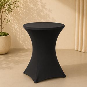 Statafel 80 cm met zwarte stretchhoes