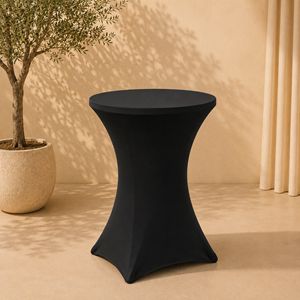 Statafel 60 cm met zwarte stretchhoes